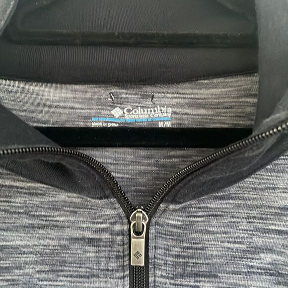 COLUMBIA women’s gray and black full zip track gym jacket two pockets size M - Picture 4 of 13